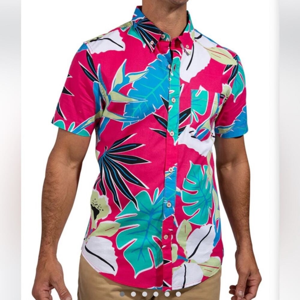 Chubbies The Jungle Party Mens Tropical Floral Shirt M‎ Aloha Hawaiian Vacation